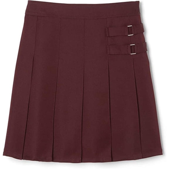 French Toast Girls 4-6X Two Tab Pleated Scooter (Burgundy 6X)