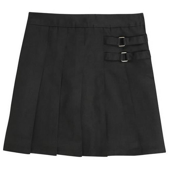 French Toast Girls 7-20 Two Tab Pleated Scooter (Black - 7)
