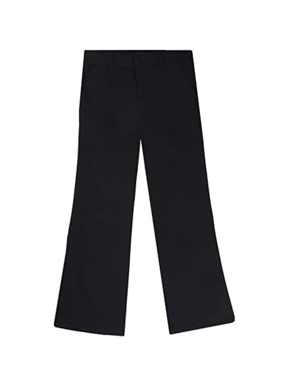 Girls' Adjustable Waist Flat Front Pant(Black, 4)