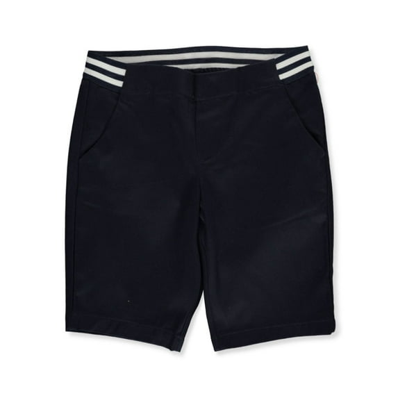 French Toast Girls' Contrast Waist Twill Shorts - navy, 16 (Big Girls)