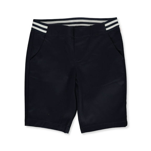 French Toast Girls' Contrast Waist Twill Shorts - navy, 6x (Little Girls)