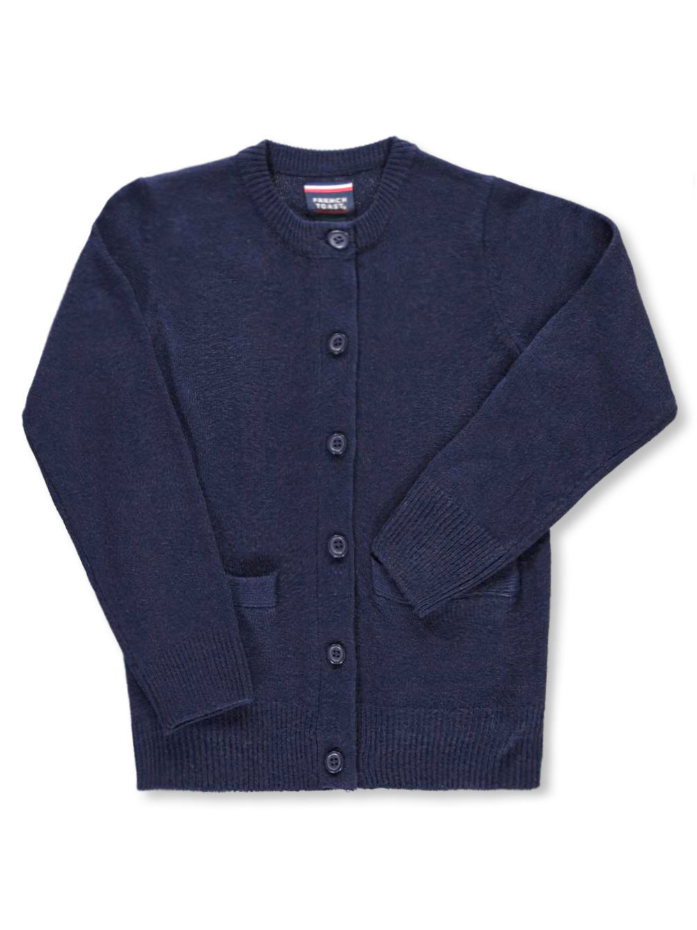 French Toast Cardigan Girocollo Anti-Pelucchi Per Bambina, Maglione Scolastico Con Tasche, Uniforme E Tempo Libero