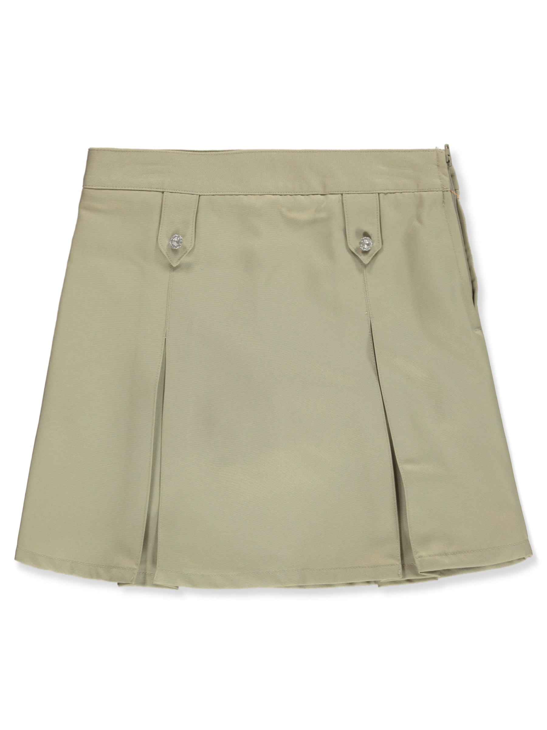 Khaki plaid pleated skirt hot sale