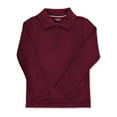 thumbnail image 1 of French Toast Girls’ L/S Fitted Knit Polo with Picot Collar Color: burgundy Size: 18 - 20, 1 of 1