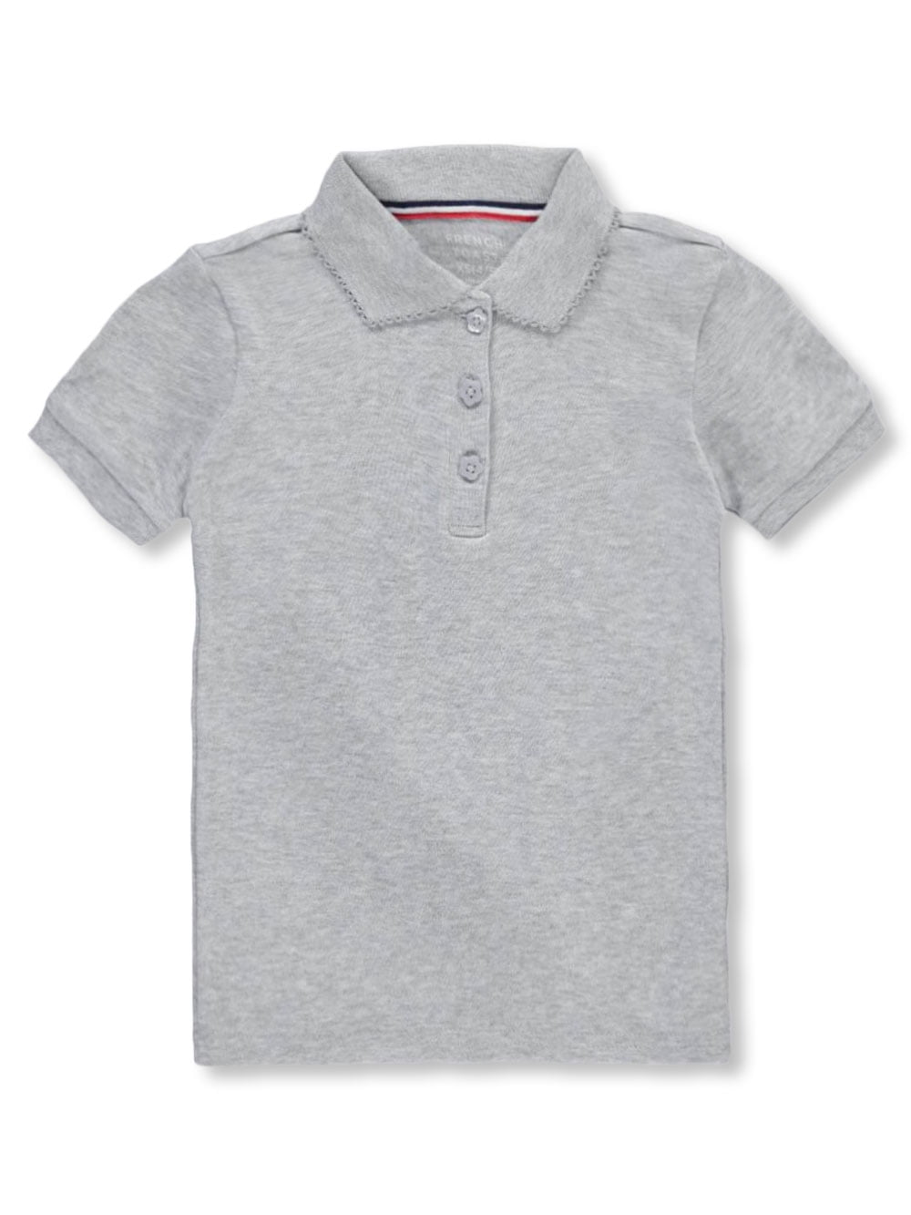 French Toast Girls' Picot Collar S/S Polo - Gray, 18/20 - Walmart.com