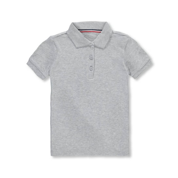 French Toast Girls School Uniform Short Sleeve Picot Collar Interlock Polo Shirt