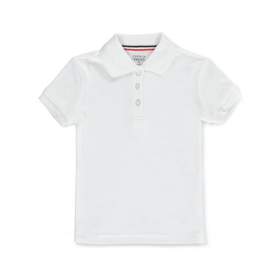French Toast Girls' Picot Collar S/S Polo Color: white Size: 14/16