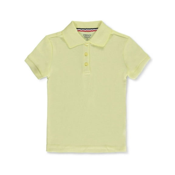 French Toast Girls' Picot Collar S/S Polo Color: yellow Size: 4/5