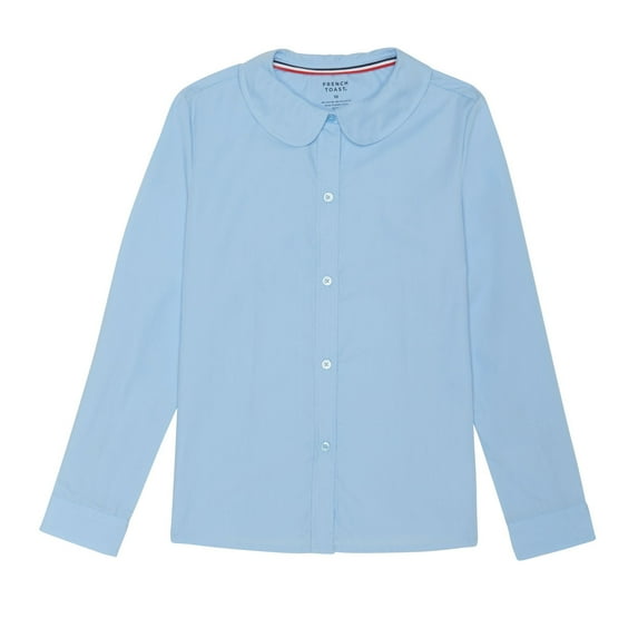 French Toast Girls Plus School Uniform Long Sleeve Modern Peter Pan Collar Blouse, Sizes 10-20