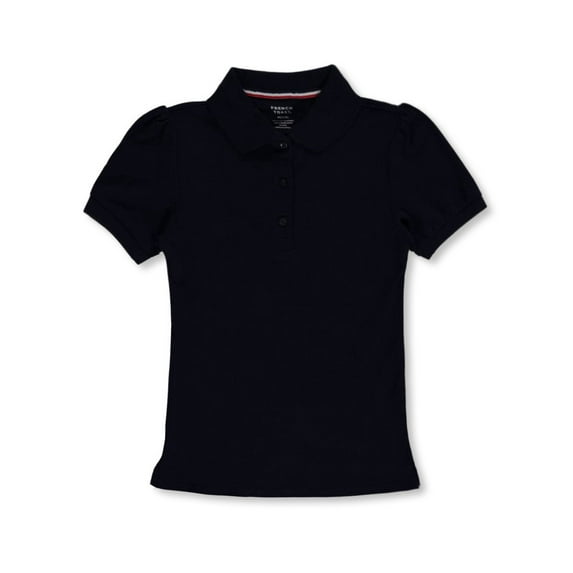 French Toast Girls' S/S Stretch Pique Polo Color: navy Size: 6 - 6x