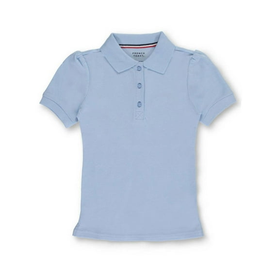 French Toast Girls' S/S Stretch Pique Polo Color: blue Size: 4 - 5