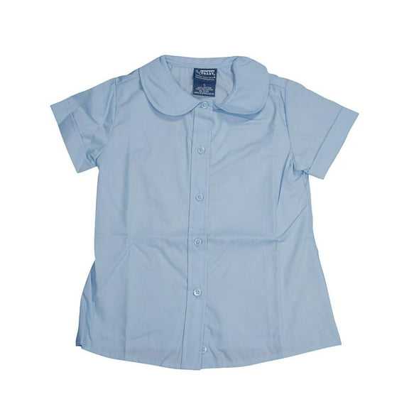 French Toast Girls School Uniform Short Sleeve Modern Peter Pan Collar Blouse, Sizes 4-20 & Plus