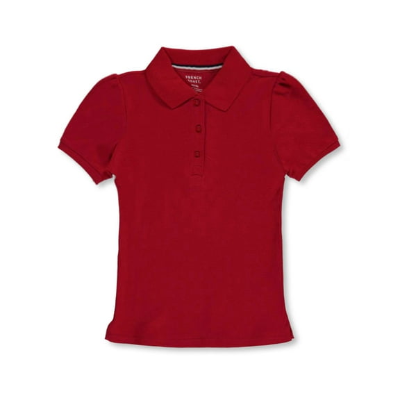 French Toast Girls' S/S Stretch Pique Polo Color: red Size: 7 - 8