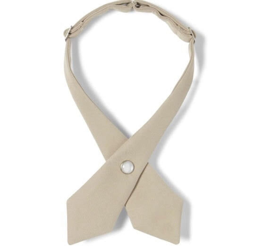 French Toast Girls' School Uniform Adjustable Cross Tie Solid Khaki
