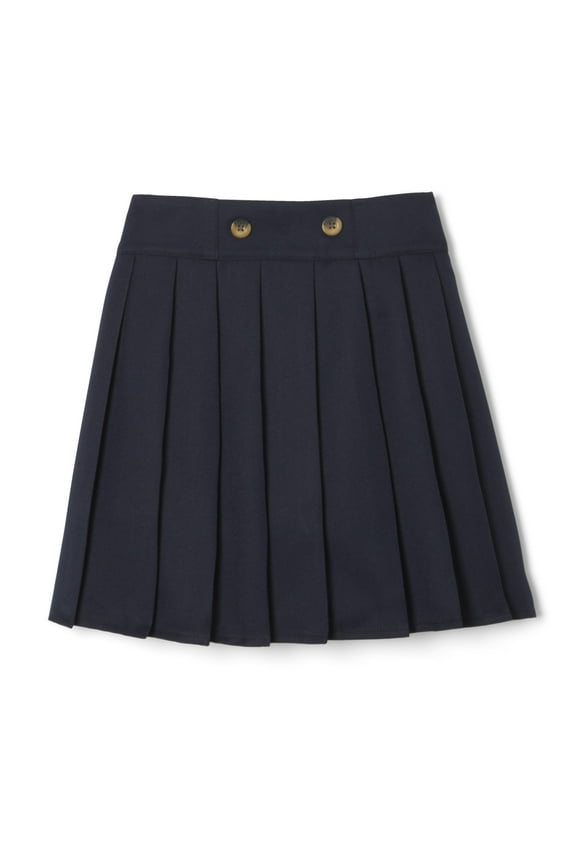 Girls School Uniform Adjustable Waist Front Button Pleated Scooter Skirt, Sizes 4-20