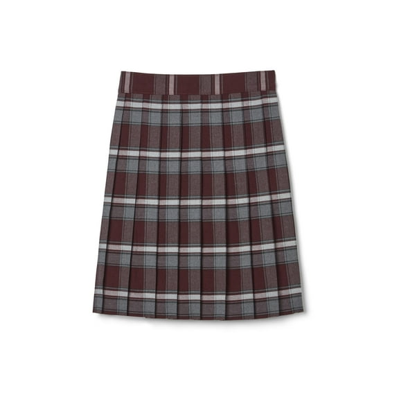 French Toast Girls School Uniform Adjustable Waist Mid Length Plaid Pleated Scooter Skirt, Sizes 4-20 & Plus