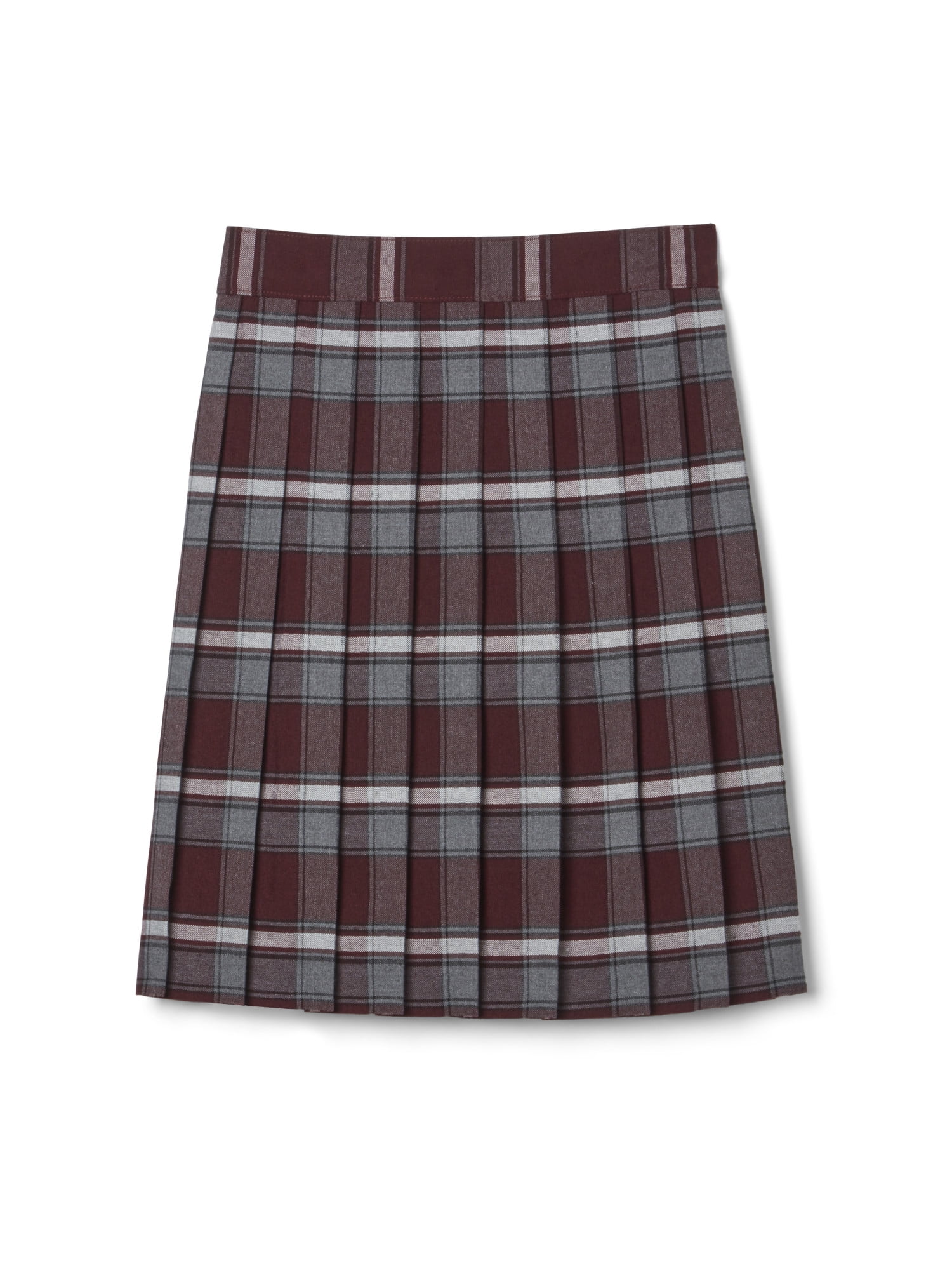 Mid length clearance red plaid skirt