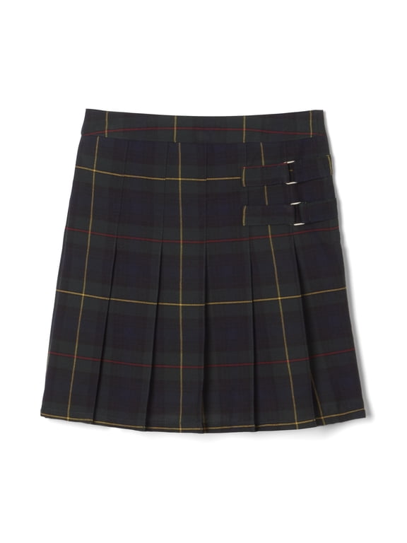 Girls School Uniform Adjustable Waist Plaid 2-Tab Scooter Skirt, Sizes 4-20 & Plus