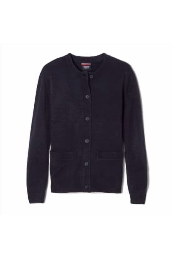 Girls School Uniform Anti-Pill Crewneck Cardigan Sweater, Sizes 4-20