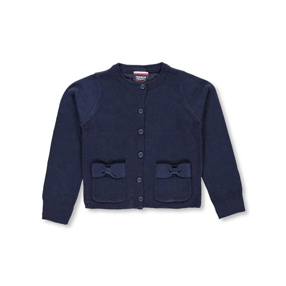 French Toast Girls School Uniform Bow Pocket Cardigan Sweater, Sizes 4-16