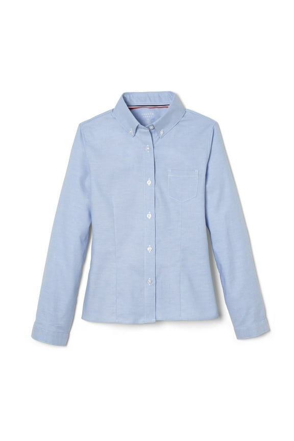 Girls School Uniform Long Sleeve Oxford Shirt, Sizes 4-20 & Plus