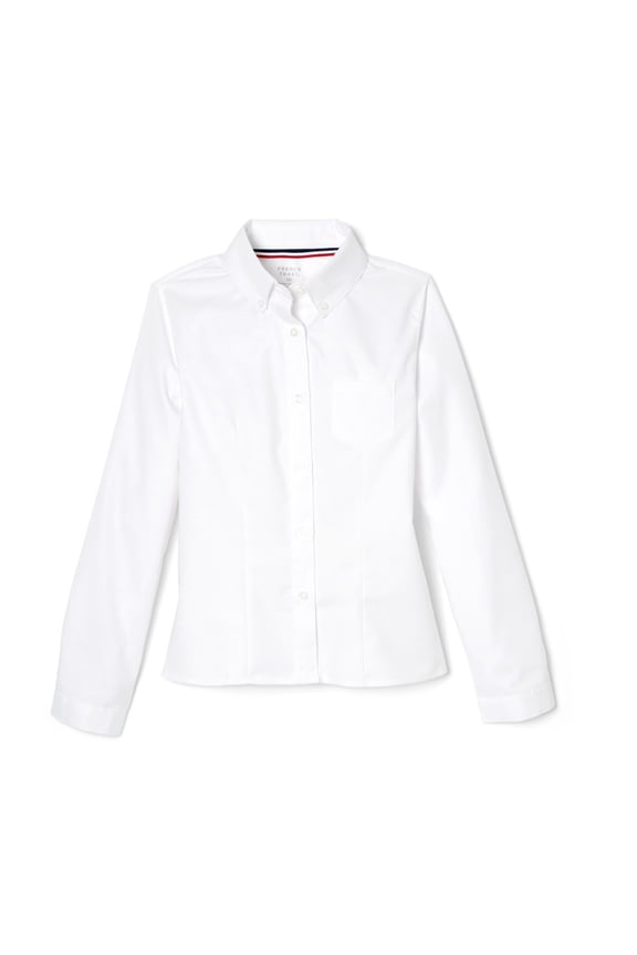 Girls School Uniform Long Sleeve Oxford Shirt, Sizes 4-20 & Plus