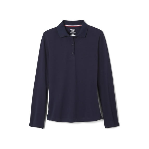 French Toast Girls School Uniform Long Sleeve Stretch Pique Polo Shirt, Sizes 4-20 & Plus