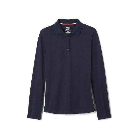 French Toast Girls School Uniform Long Sleeve Stretch Pique Polo Shirt, Sizes 4-20 & Plus