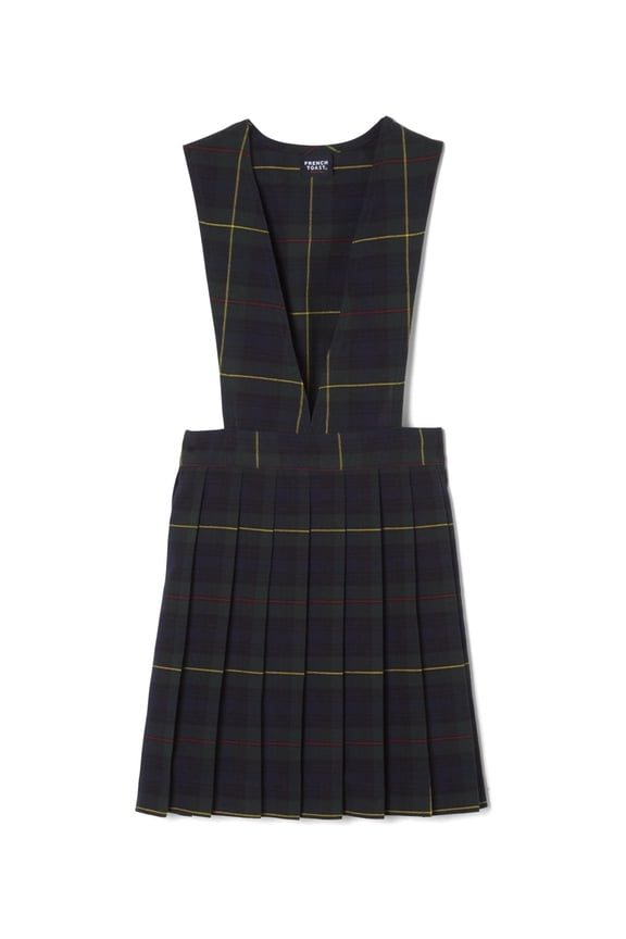 Girls School Uniform Plaid V-Neck Pleated Jumper, Sizes 4-14 & Plus