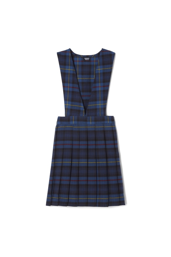 Girls School Uniform Plaid V-Neck Pleated Jumper, Sizes 4-14 & Plus