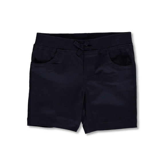 French Toast Girls School Uniform Pull-On Tie Front Stretch Twill Shorts, Sizes 4-20 & Plus
