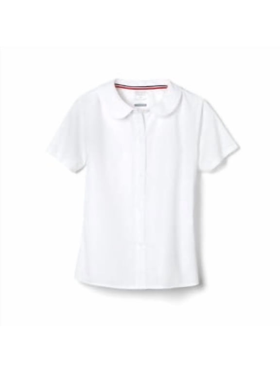 Girls School Uniform Short Sleeve Modern Peter Pan Collar Blouse, Sizes 4-20 & Plus