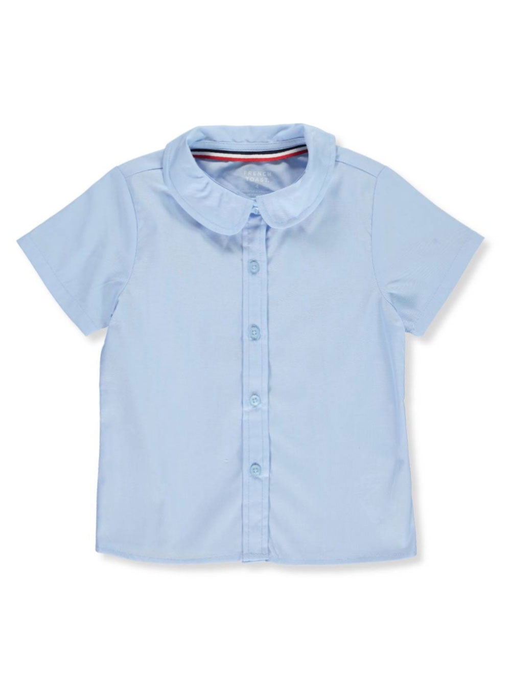 French Toast Girls School Uniform Short Sleeve Modern Peter Pan Collar Blouse, Sizes 4-20 & Plus