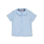 FRENCH TOAST Girls School Uniform Short Sleeve Modern Peter Pan Collar Blouse, Sizes 4-20 & Plus