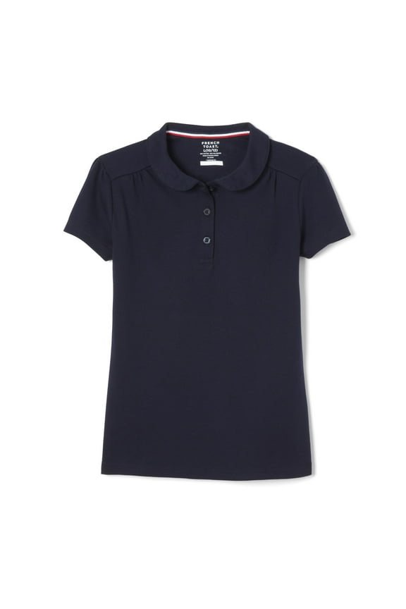 Girls School Uniform Short Sleeve Peter Pan Collar Polo Shirt, Sizes 4-16