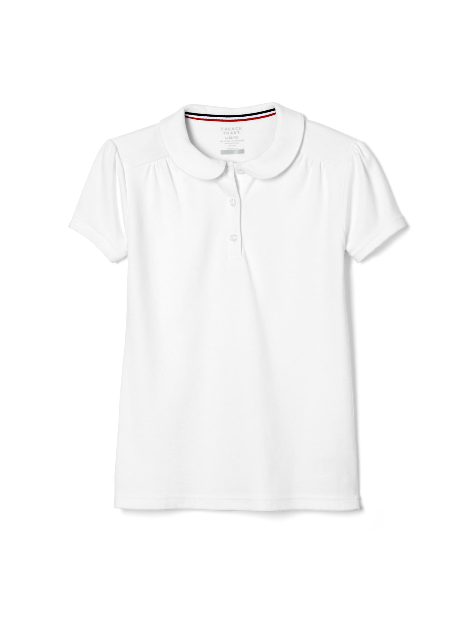 French Toast Girls School Uniform Short Sleeve Peter Pan Collar Polo Shirt, Sizes 4-16