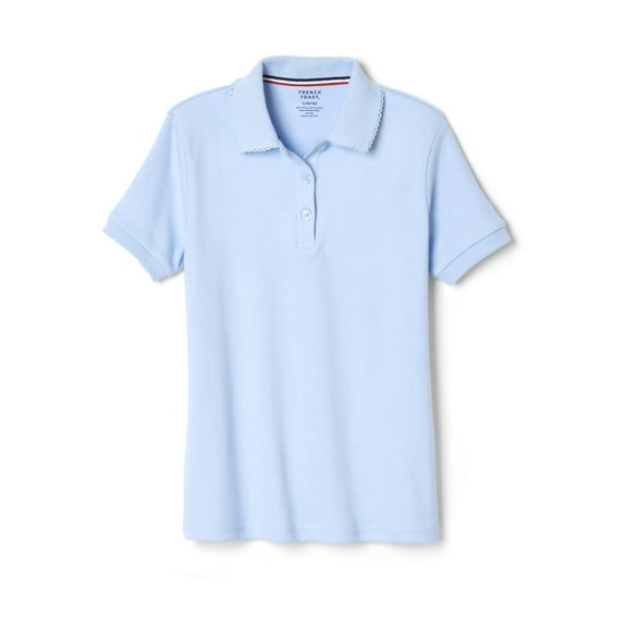 French Toast Girls School Uniform Short Sleeve Picot Collar Interlock Polo Shirt