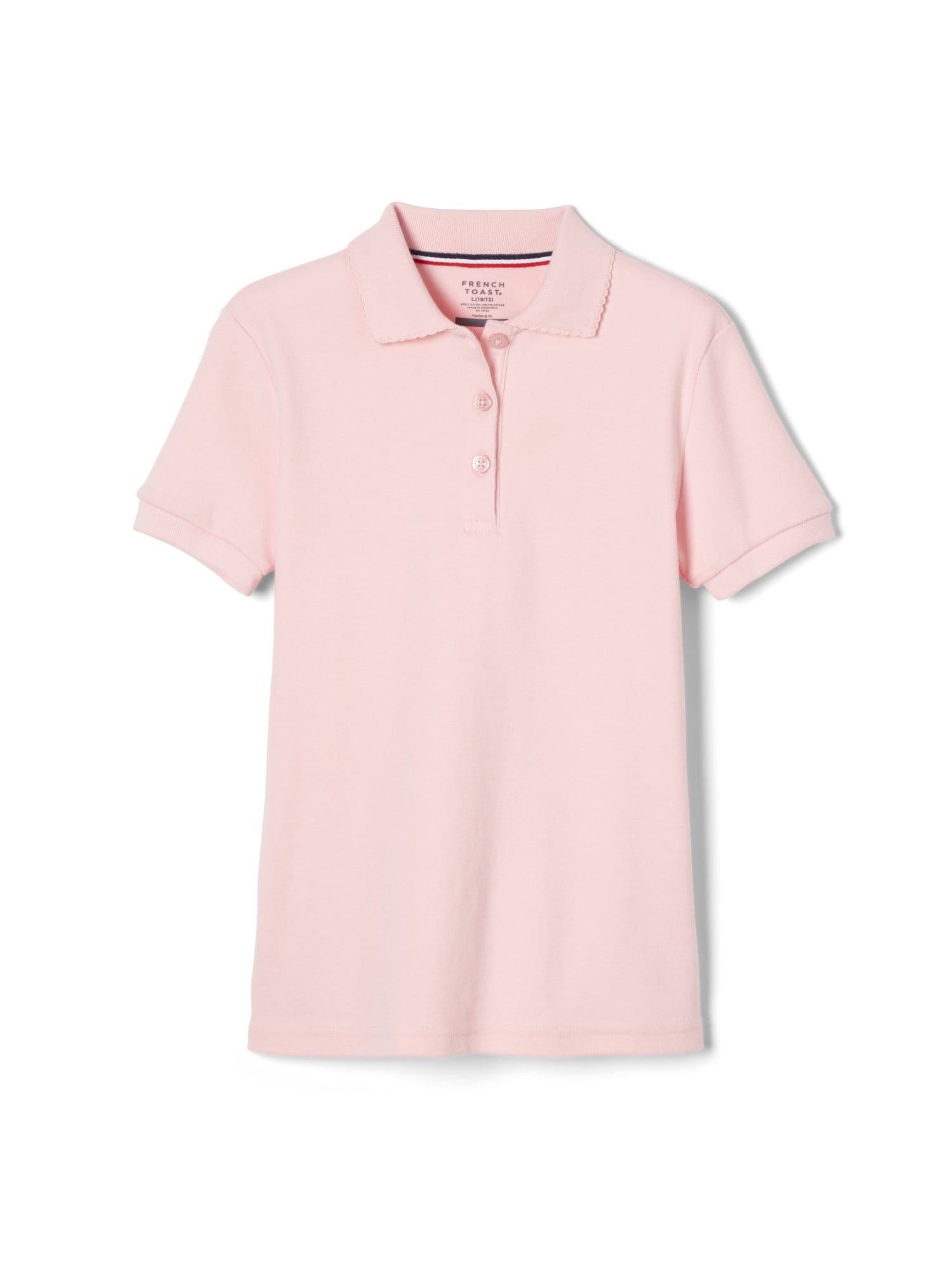 French Toast Girls School Uniform Short Sleeve Picot Collar Interlock Polo Shirt