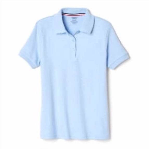 French Toast Girls School Uniform Short Sleeve Picot Collar Interlock Polo Shirt