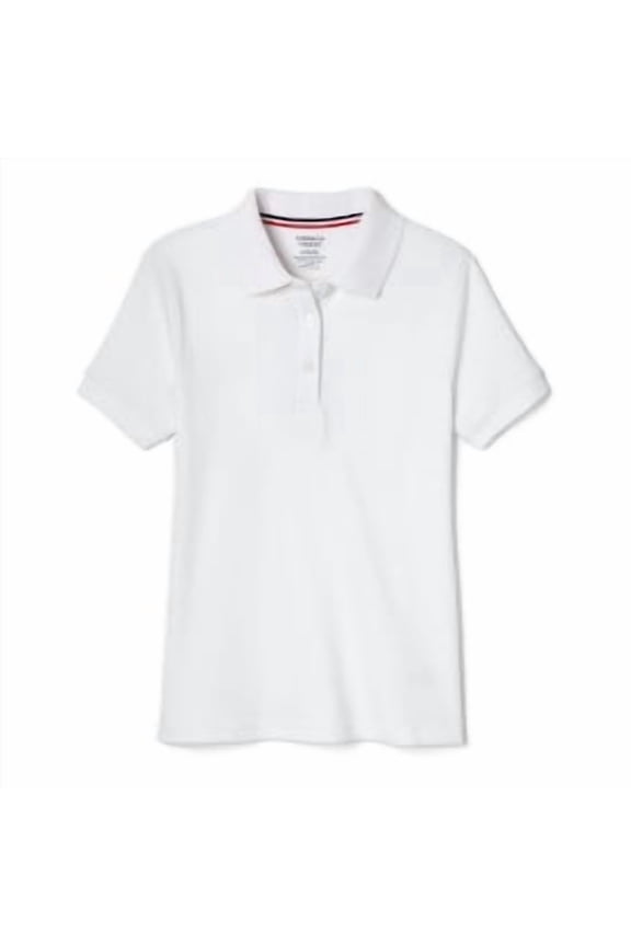 Girls School Uniform Short Sleeve Picot Collar Interlock Polo Shirt