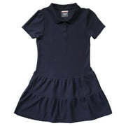 French Toast Girls School Uniform Short Sleeve Ruffle Pique Polo Dress, Sizes 4-16