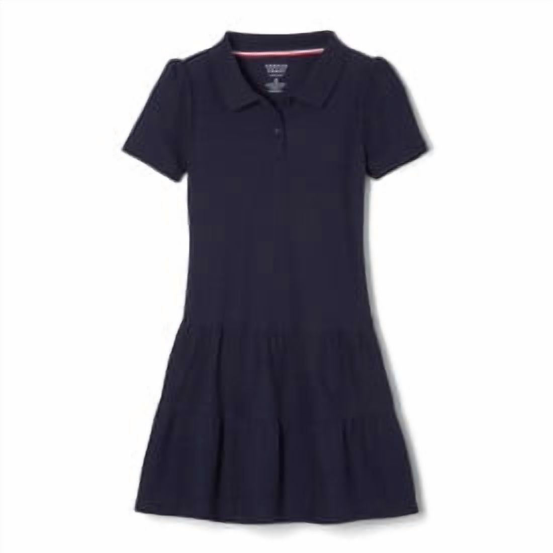 French Toast Girls Uniform Short Sleeve Ruffle Pique Polo Dress