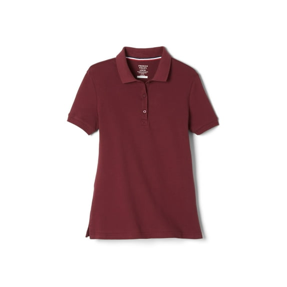 French Toast Girls School Uniform Short Sleeve Ruffle Pique Polo Shirt