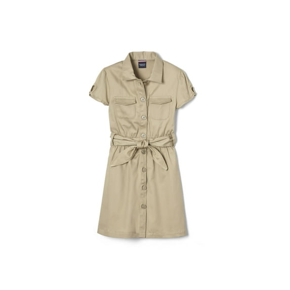 French Toast Girls School Uniform Short Sleeve Safari Dress, Sizes 4-14