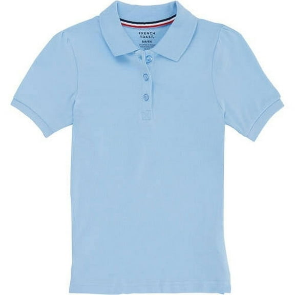 French Toast Girls School Uniform Short Sleeve Ruffle Pique Polo Shirt
