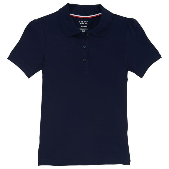 French Toast Girls School Uniform Short Sleeve Ruffle Pique Polo Shirt