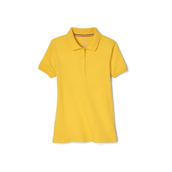 French Toast Girls School Uniform Short Sleeve Ruffle Pique Polo Shirt