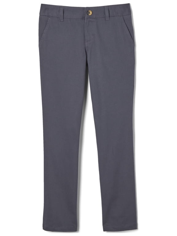 Girls School Uniform Stretch Twill Straight Leg Pants, Sizes 4-20 & Plus