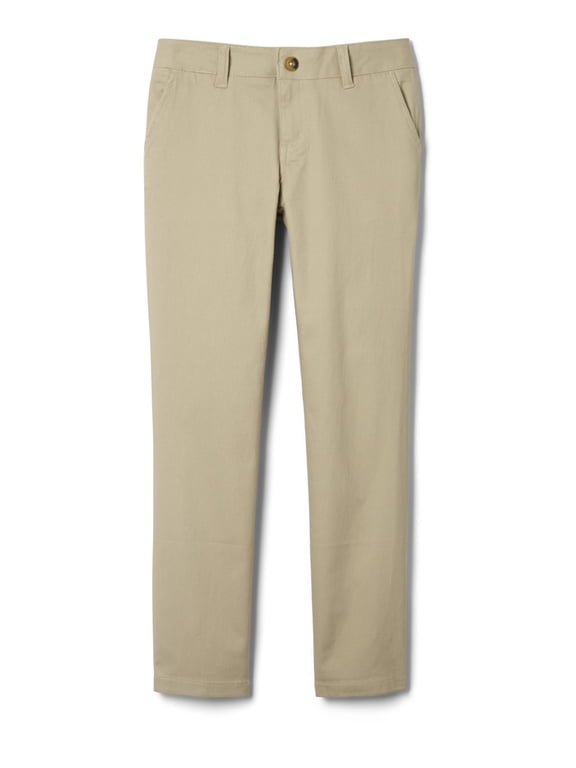 Girls School Uniform Stretch Twill Straight Leg Pants, Sizes 4-20 & Plus