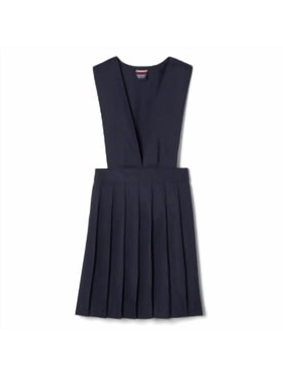 Girls School Uniform V-Neck Pleated Jumper, Sizes 4-20 & Plus